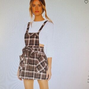 Free People Clover Plaid Pinafore Dress
